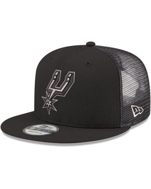 KTZ San Antonio Spurs Core Logo Meshback 9fifty Snapback Hat - Black