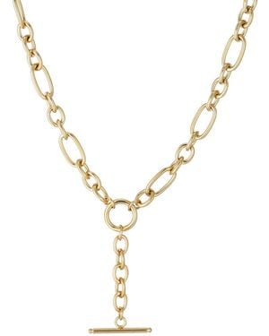 Adornia Tarnish Resistant Mixed Link Y-necklace - Metallic
