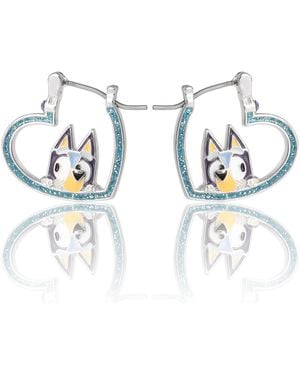 Bluey Y Heart Hoop Earrings Official License - Blue