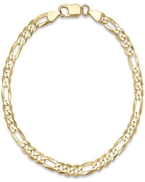 Steeltime 14k Plated Sterling Silver Figaro Link Chain Bracelet - Metallic