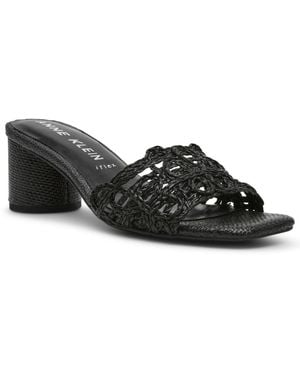 Anne Klein Flores Block Heel Sandals - Black