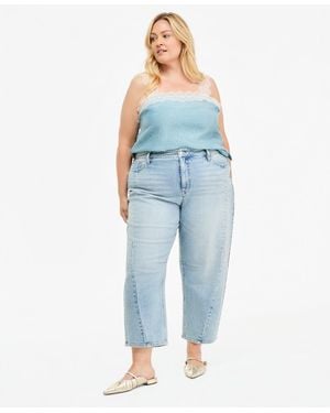 On 34th Trendy Plus Size Ames Barrel-leg Jeans - Blue