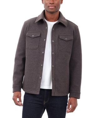 Lucky Brand Quilted Wool Shirt Jacket - Gray