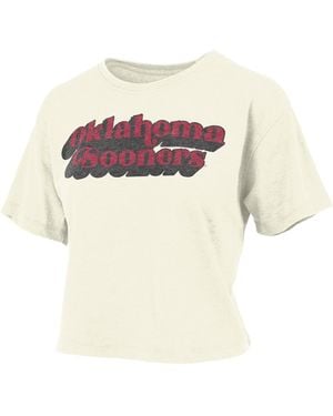 Pressbox Oklahoma Sooners Easy Team Name Waist-length T-shirt - White