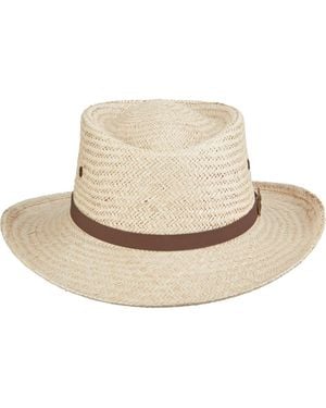 Scala Palm Fiber Gambler Hat - Natural