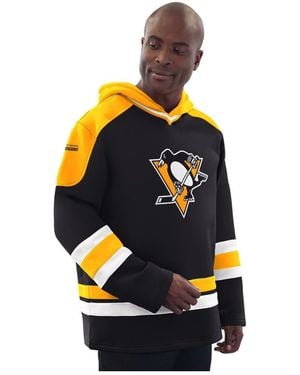 Starter Black/gold Pittsburgh Penguins Hockey Pullover Hoodie - White