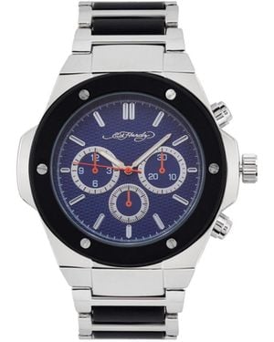 Ed Hardy Brushed Silver-tone Metal Bracelet Watch 52mm - Blue