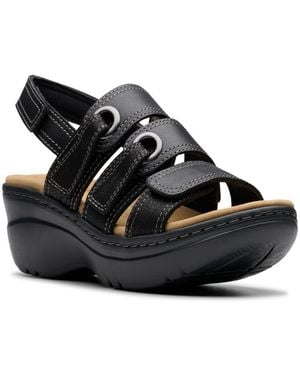 Clarks Collection Merliah2 Bali Wedge Sandals - Black