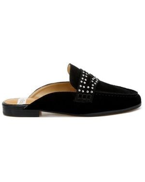 Rag & Co Eve Park Stud Embellished Penny Strap Mules - Black