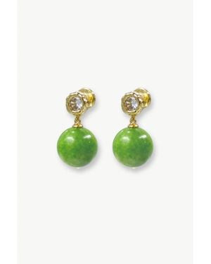 Classicharms Olivia Peridot Bead Drop Earrings - Green