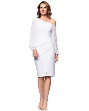 Betsy & Adam Petite Off-the-shoulder Sheath Dress - White