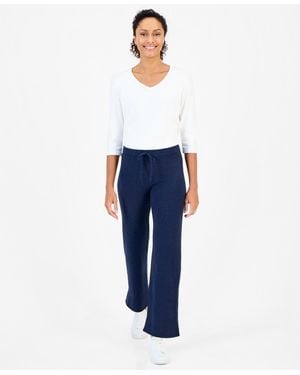 Style & Co. Luxsoft Wide-leg Sweater Pull-on Pants - Blue