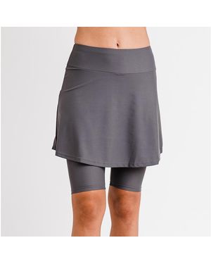 Calypsa Midi Swim Skort - Gray