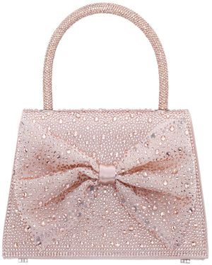 Nina Crystal Magnetic Snap Satchel Bag - Pink