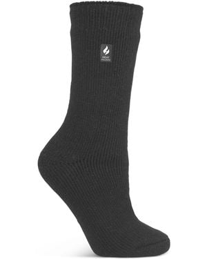 Heat Holders Camellia Solid Crew Socks - Black