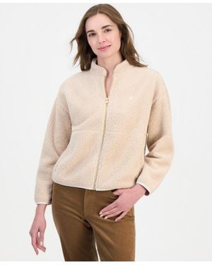 Nautica Full-zip Sherpa Fleece Jacket - Natural