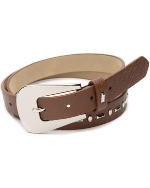 Vince Camuto Skinny Studded Pant Belt - Brown