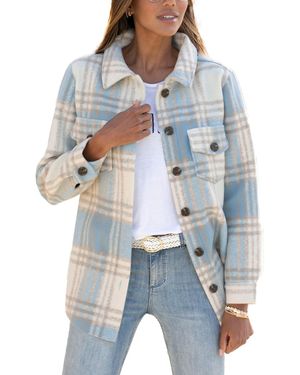 Lascana Plaid Shirt Jacket - Blue