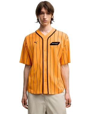 PUMA Mclaren Baseball Jersey V-neck T-shirt - Orange