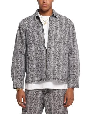 Xxiii Snake Skin Jacket Black Snake Print - Gray