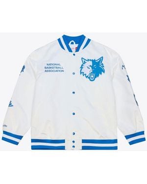 Mitchell & Ness Minnesota Timberwolves Arctic Lightweight Full-snap Satin Jacket - Blue