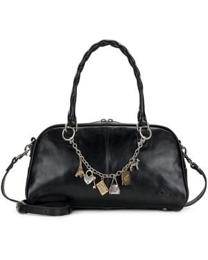 Patricia Nash Pomezia Large Leather Crossbody Satchel Bag - Black