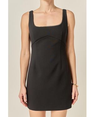 Endless Rose Lace Trim Mini Dress - Black