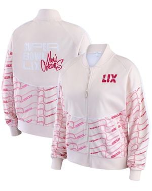 WEAR by Erin Andrews Super Bowl Lix Team Print Track Jacket - Pink