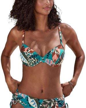 Lascana Tropical Underwire Bikini Swimsuit Top Bra Sizing - Brown