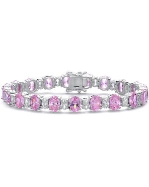 Genevive Jewelry Sterling Silver White Gold Plated - Pink