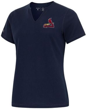 Antigua St. Louis Cardinals Notch Neck T-shirt - Blue