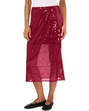 1.STATE Side-zip Sequin Midi Skirt - Red