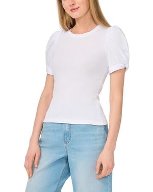 1.STATE Puff Sleeve Short Sleeve Knit T-shirt - White