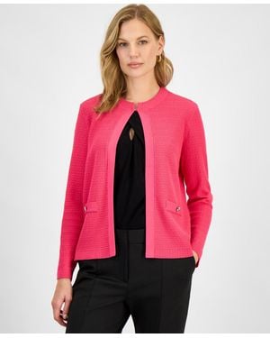 Kasper Kissing-front Cardigan - Pink