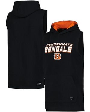 MSX by Michael Strahan Black Cincinnati Bengals Captain Sleeveless Hoodie T-shirt