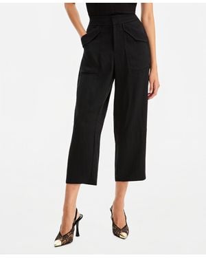 INC International Concepts High-rise Cropped Barrel Pants - Black