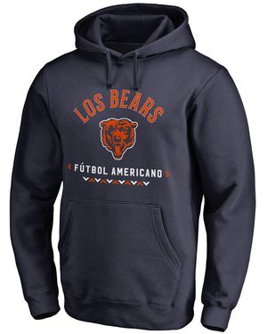 Fanatics Mto Label Chicago Bears Futbol Americano Pullover Hoodie - Blue