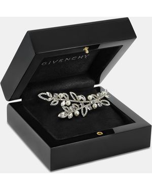 Givenchy Crystal & Imitation Pearl Vine Pin - Black