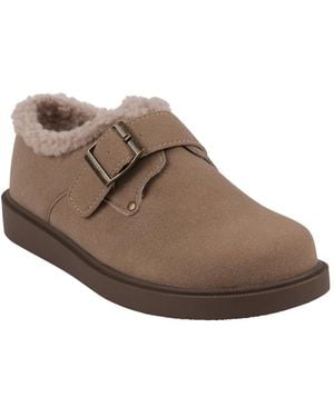 Gc Shoes Ezra Shearling Buckle Clogs - Brown