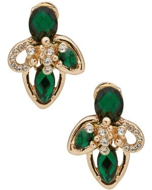 Anne Klein Petal Stone Cluster Ez Comfort Clip Earrings - Green