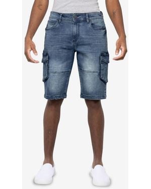 Xray Jeans 12" Denim Cargo Shorts - Blue