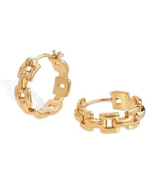 Retro Chic Rome Chain Earrings - Metallic