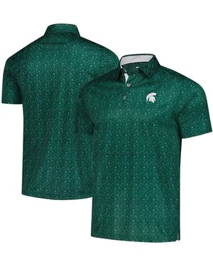 Colosseum Athletics Michigan State Spartans Football Print Polo Shirt - Green