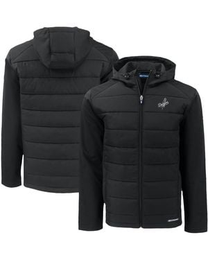 Cutter & Buck Los Angeles Dodgers Evoke Hybrid Eco Softshell Full-zip Hooded Jacket - Black