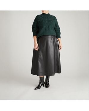 UNIVERSAL STANDARD Plus Size Plus Charlotte Leather Skirt - Black
