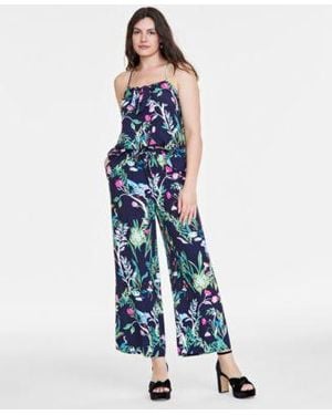 On 34th Cami Pants Drop Earrings Platform Sandals Created For Macys - Blue
