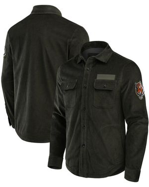 Darius Rucker Collection By Fanatics Cincinnati Bengals Corduroy Full-button Shacket - Black