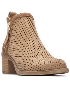 Xti Suede Ankle Booties - Natural