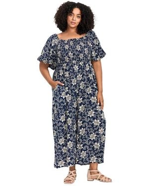 Avenue Annabelle Print Jumpsuit - Blue