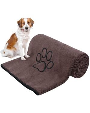 Aronkl Microfiber Pet Drying Towel Super Absorbent For Dogs Cats Ultra Soft Durable Lightweight Warm Cozy - Brown